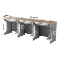 居将 JJ4012430 隐藏式翻转电脑桌培训桌教室机房多媒体学习桌办公桌D款三人位