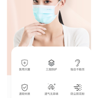 奥美医疗 医用外科口罩 三层熔喷布透气防护独立口罩 25只/盒