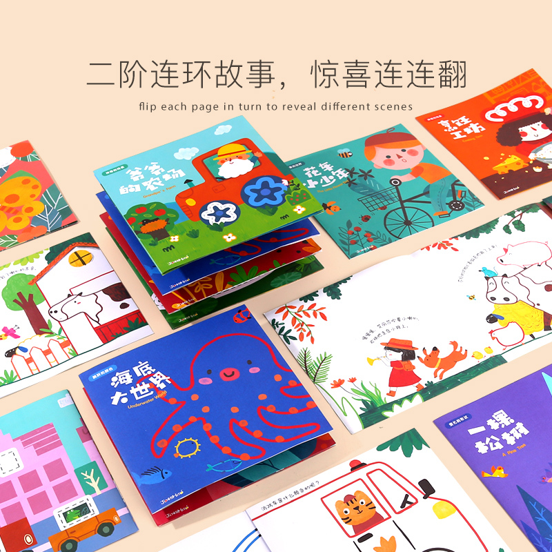 Joan Miro美乐童年 儿童涂色本认知涂鸦填色画绘画本幼儿书宝宝描红本 2-5岁第二阶认知力涂色画册(4本)创意玩具