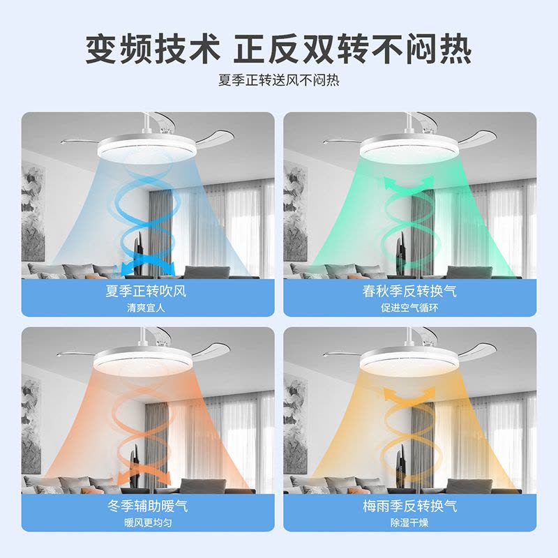 雷士照明风扇灯客厅餐厅卧室灯吊扇灯家用吊灯简约大功率电扇灯图片