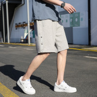 唐狮短裤男潮牌宽松五分直筒侧边排扣裤子男男裤夏季薄款男士休闲裤