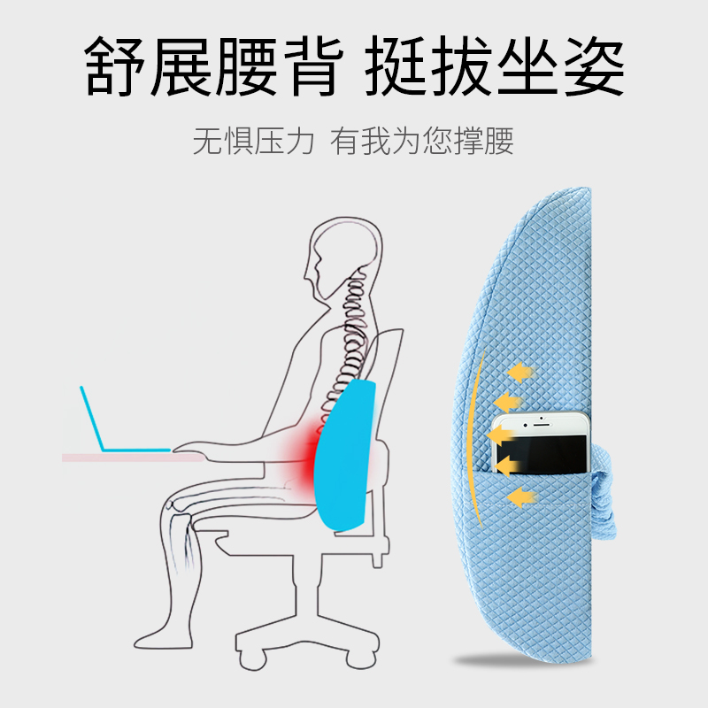 美帮汇护腰靠垫办公室腰靠枕汽车椅子沙发靠背垫孕妇座椅记忆棉腰枕高清大图