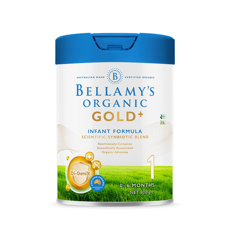[6罐装 有效期26年5月]澳洲Bellamy贝拉米 GOLD金装版有机婴儿配方奶粉1段(0-6月) 800g/罐