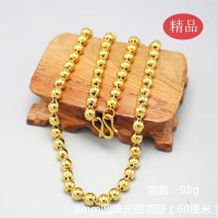 项链/男女越南链子光面圆珠佛珠沙金饰品PTHS6310送女朋友七夕情人节礼物