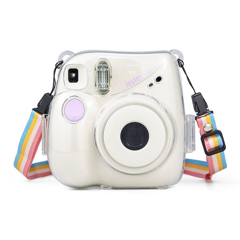 89透明壳肩带拍立得mini987mini11透明水晶相机保护壳含肩带肩带随机