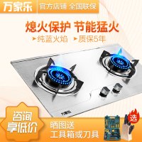 万家乐 K100燃气灶液化气嵌入式台式不锈钢双灶灶具 (液化气）