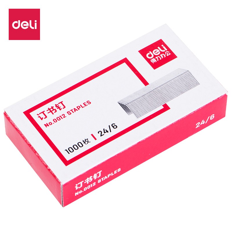 得力(deli) 0012订书钉 12# 1000枚/盒10盒装高清大图