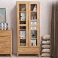鑫金虎(XIN JIN HU) 两门书柜带玻璃门落地家用客厅组合文件展示柜 原木色