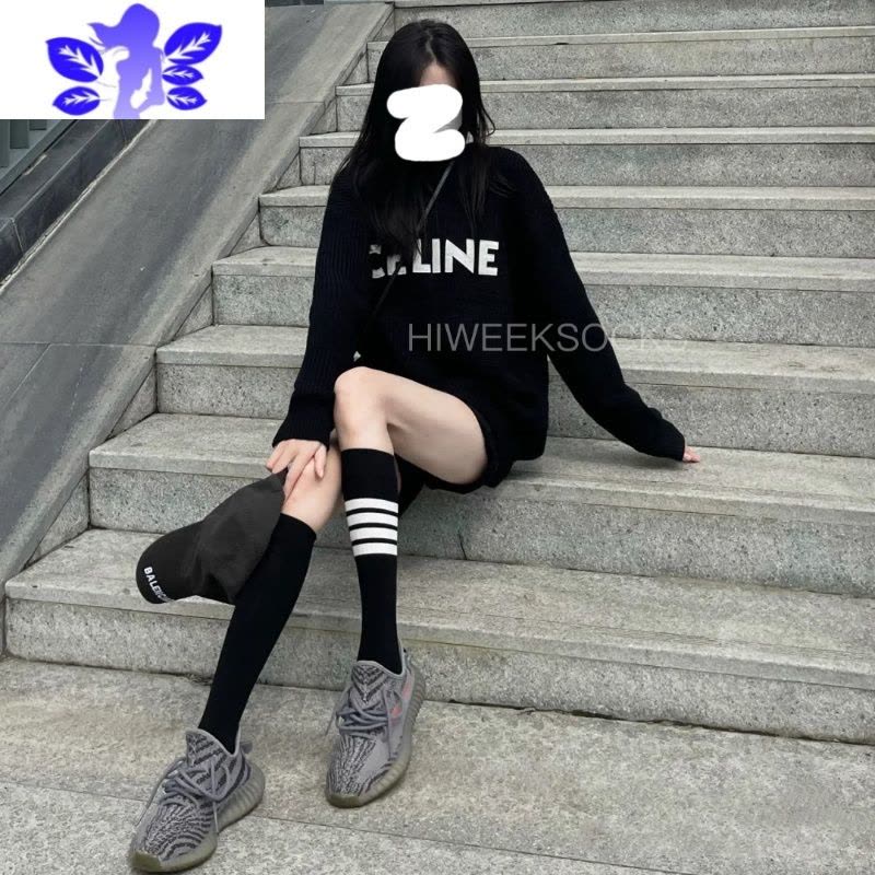 Ideamini春夏中筒长袜韩国棉小腿袜日系TB学生袜女jk高筒袜运动潮牌长筒袜丝袜图片