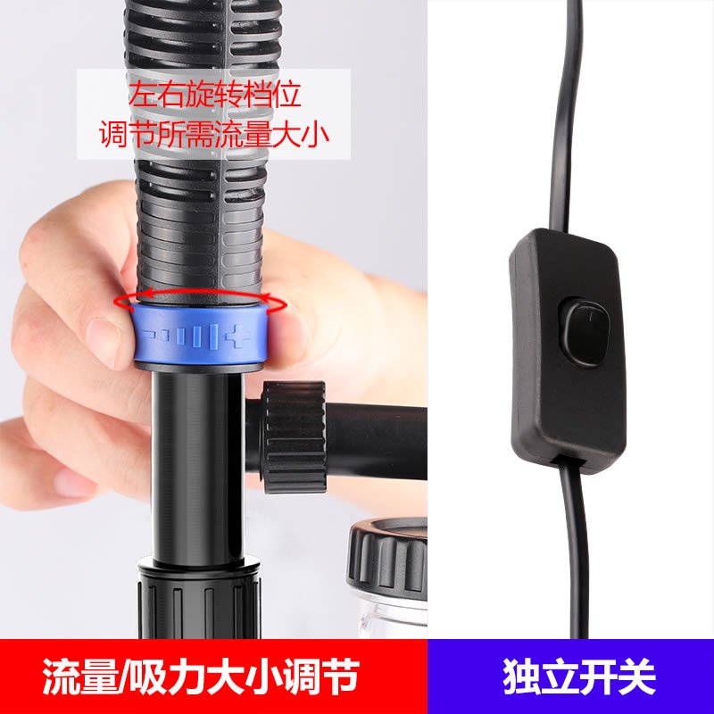 鱼缸换水器电动抽水器吸便吸粪器洗沙器清洗清理清洁工具高清大图