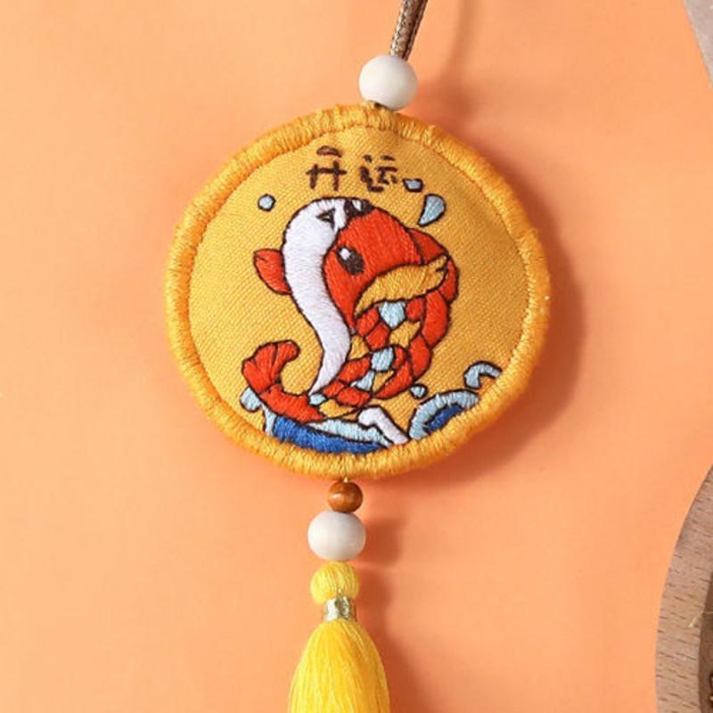 端午香囊初学者刺绣手工diy材料包平安符自绣挂件刺绣礼物护身符苏圆
