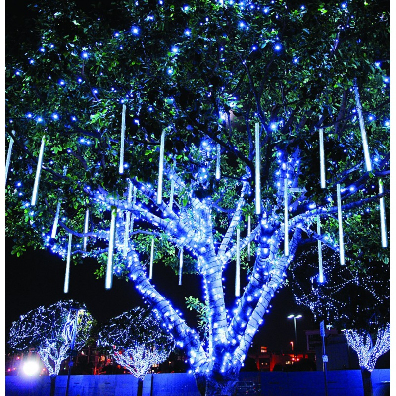 流星雨led灯太阳能彩灯春节串灯过年灯装饰灯串户外七彩变色树灯