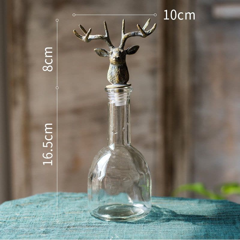 美帮汇复古怀旧铁艺玻璃装饰器皿收纳瓶花瓶瓶杂货花园摆件 叶芽瓶图片