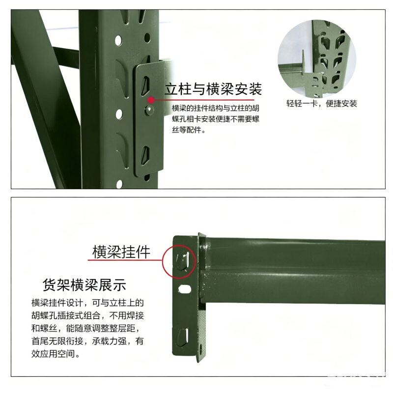 妍苒货架仓储重型货架军绿色器材架 四层长150宽60高200cm 380kg/层高清大图