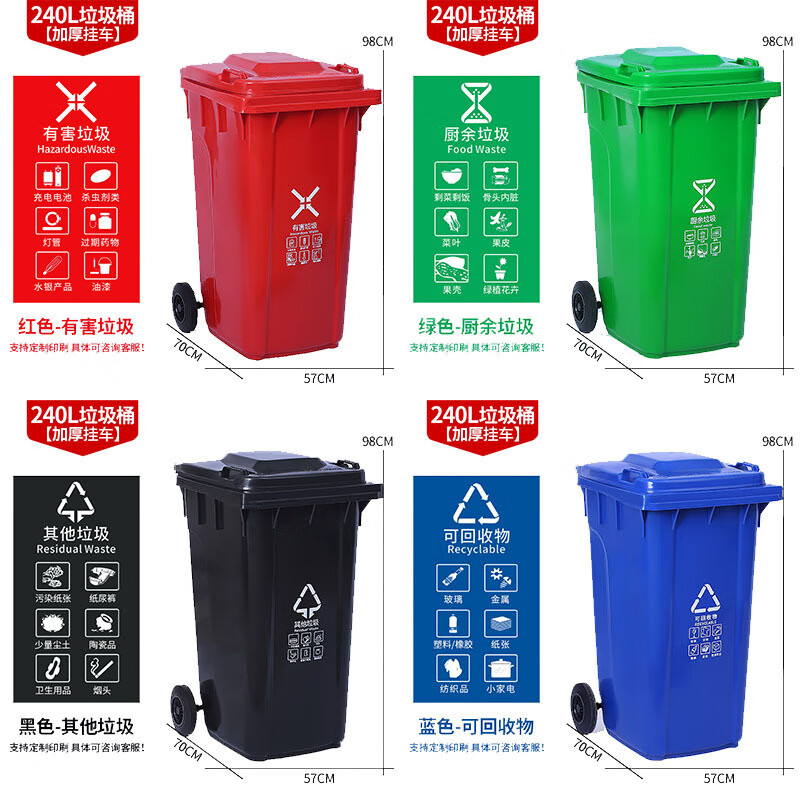 方形垃圾桶盖/配套240L垃圾桶/塑料高清大图