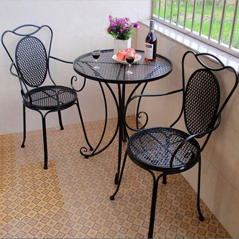 欧式铁艺桌椅户外阳台咖啡桌椅现代创意阳台小圆桌