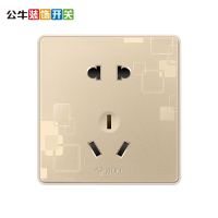 公牛(BULL)装饰开关 86型墙壁家用暗装电源插座10A电源二三插5孔五孔电源插G18Z223A/G18Z223玫瑰金