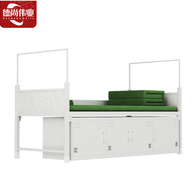 德尚伟业加厚款单人床钢制宿舍士官铁床加厚内务单人床带床下柜 13款单人床高清大图