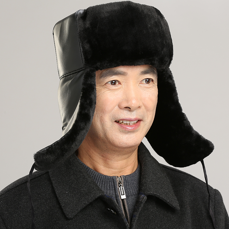 中老年人东北雷锋帽男军帽冬季爷爷加厚保暖老人火车头爸爸棉帽子视频