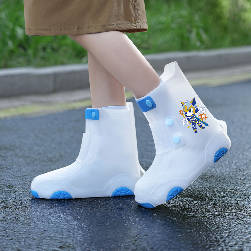 正雨儿童防雪鞋套秋冬防水加厚冬季保暖雪地滑雪脚套玩雪装备雨靴9063高清大图