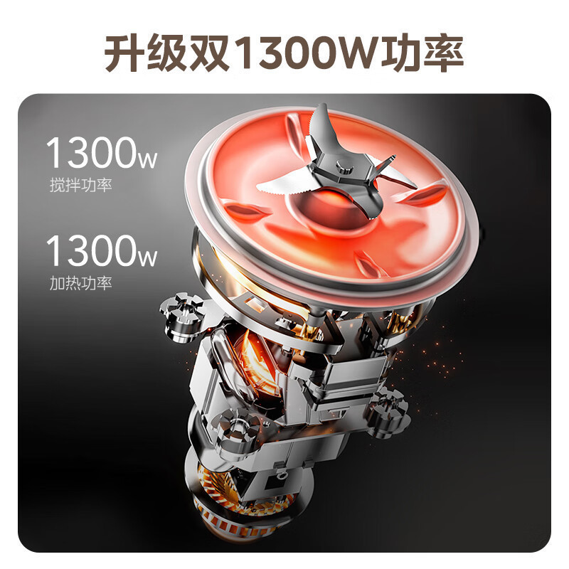 美的(Midea)安睡Max2低音破壁机1.75L可拆洗刀盘家用豆浆机无舱多重降噪料理辅食榨汁机MJ-PB13S59