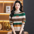 鄂尔多斯市羊绒衫女士100%羊毛衫女秋冬装保暖针织打底衫宽松大码半高领套头百搭毛衣女装冬毛衣套头宽松大码显瘦羊绒打底衫 3XL适合140-160斤 353米色