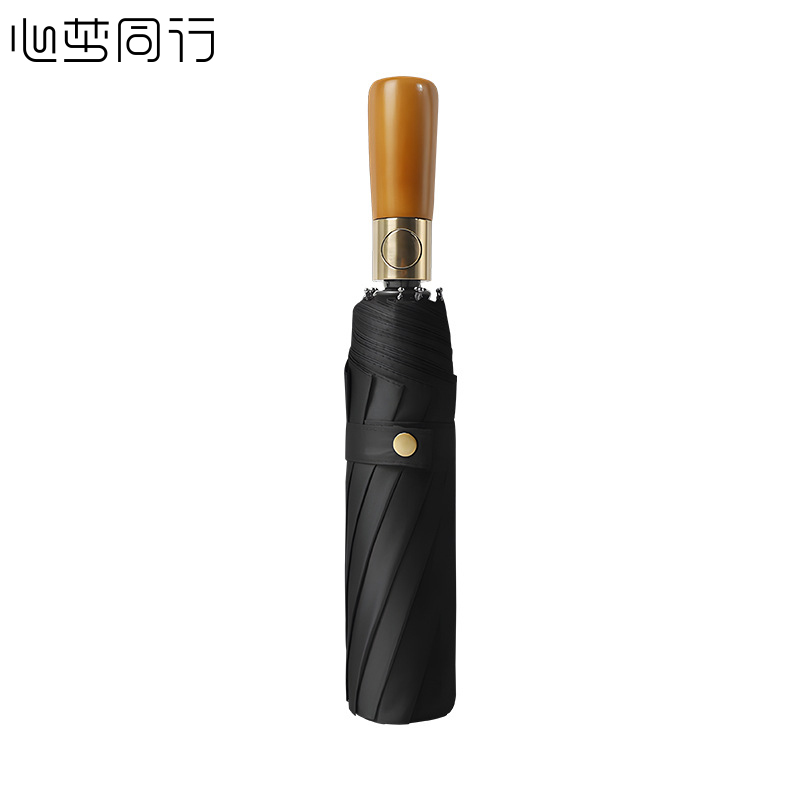 心梦同行木柄晴雨伞20骨遮阳自动三折伞2077/把高清大图
