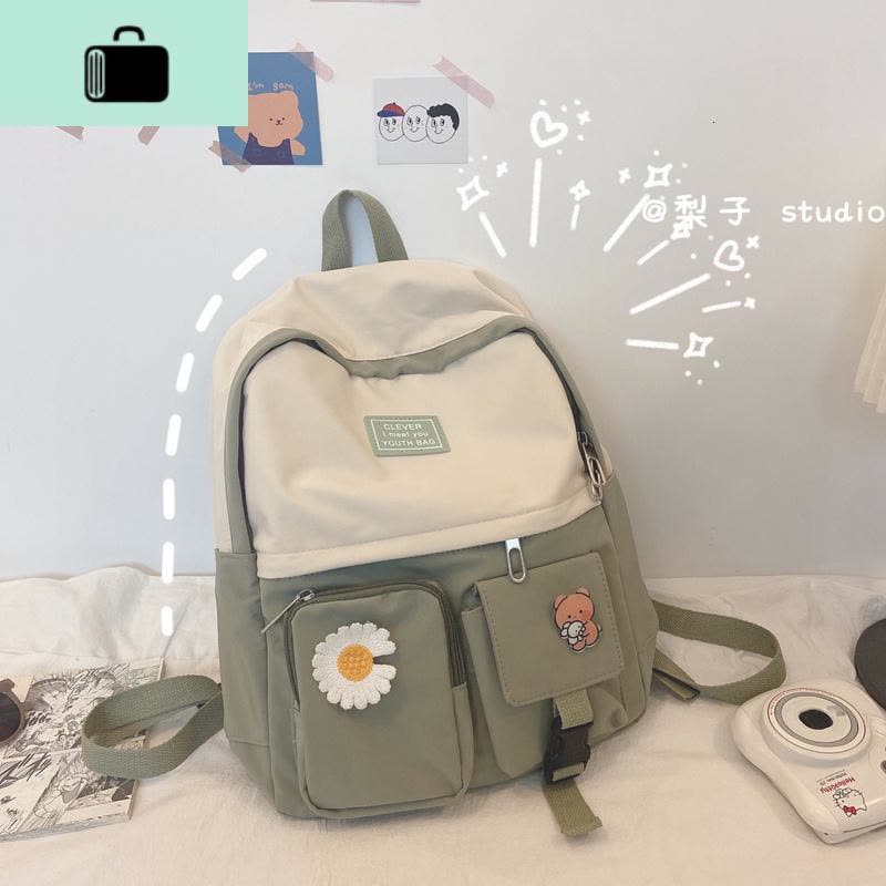 ins书包女韩版高中原宿ulzzang初中生中学生森系小清新花朵双肩包NEW LAKE图片