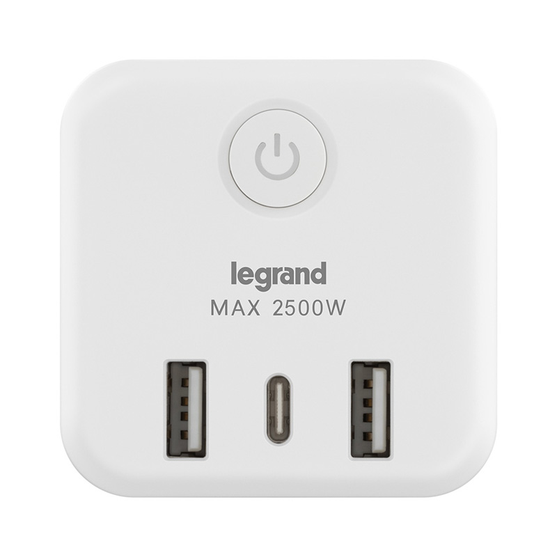 罗格朗 总控 四位五孔带USB(2A1C)20W魔方转换 FM2500K1/AAC 个高清大图