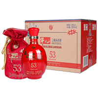 牛栏山 二锅头 国际牛栏山五星红瓷 清香型白酒 53度 500ml*6 整箱装红瓷