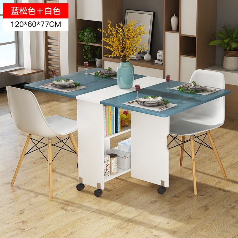 寻木匠折叠餐桌家用小户型餐桌椅组合简约多功能可伸缩移动吃饭桌子4