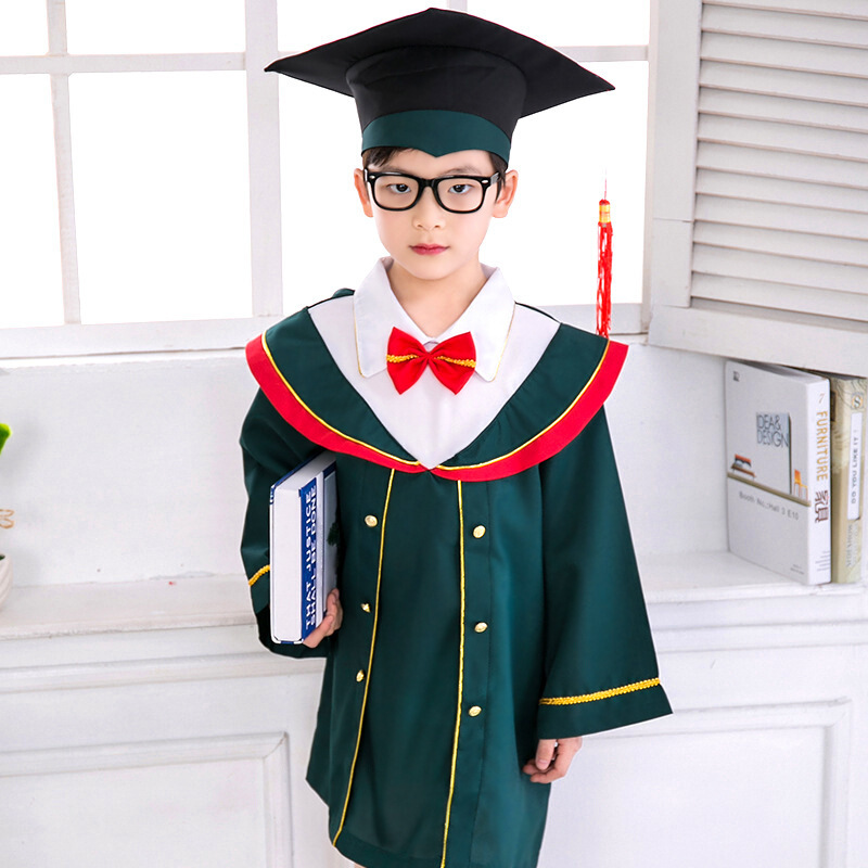 新款儿童博士服幼儿园学士服毕业礼服男女童合唱表演服