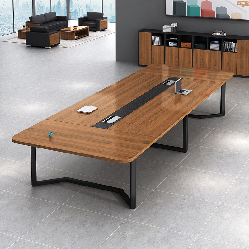 办公会议桌椅小型长条桌简约现代员工培训洽谈桌椅高清大图