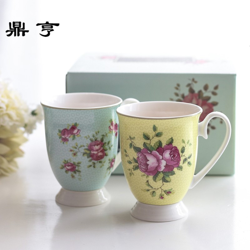 鼎亨出口英国原单马克杯陶瓷水杯精致创意花朵奶杯红茶杯礼品