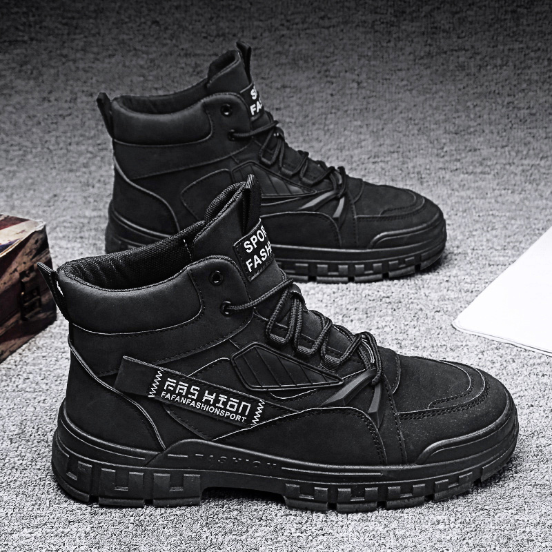 枫述马丁靴男士高帮机车英伦风中筒工装靴男鞋秋冬季防水作战训军皮靴