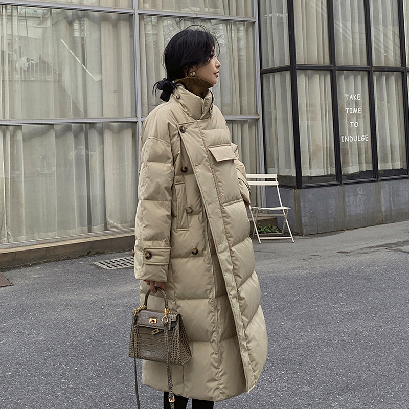 2025年女冬季韩版新款时尚羽绒棉服中长款宽松设计感加厚棉衣棉袄高清大图