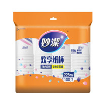 妙洁一次性纸杯 228ml100只
