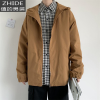 值得男装童装男童外套季新2020儿童夹克拉链衫潮中大童韩版上衣_239 棕色 L