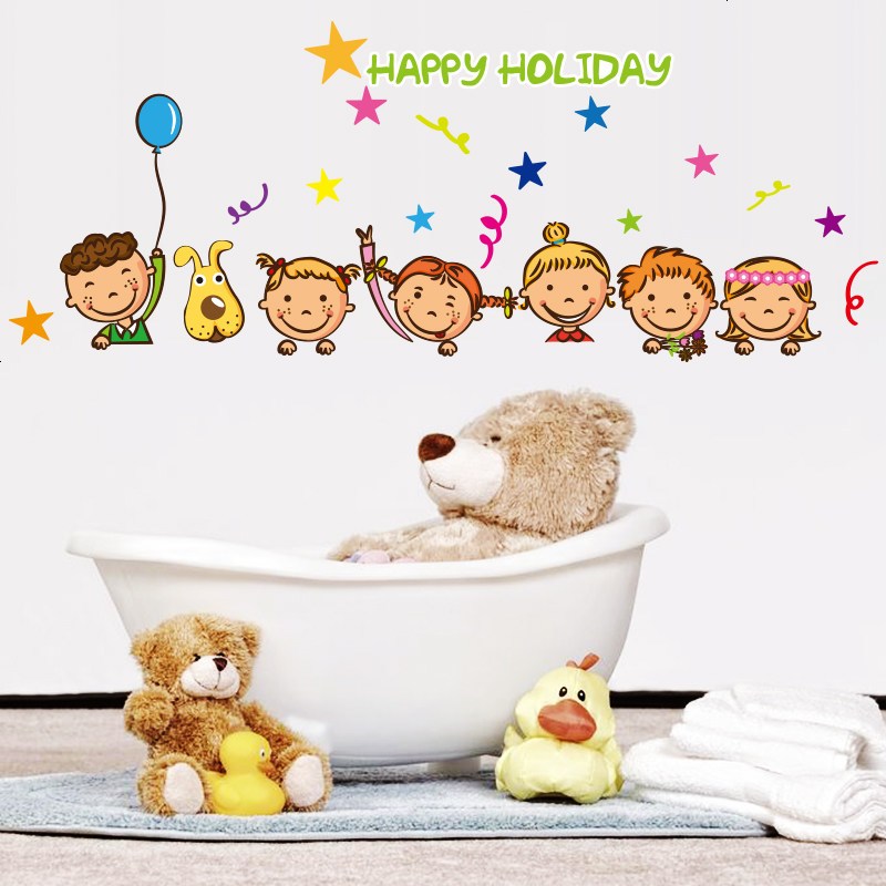 卡通可爱宝宝墙贴纸贴画儿童房间幼儿园教室墙壁装饰布置自粘墙纸