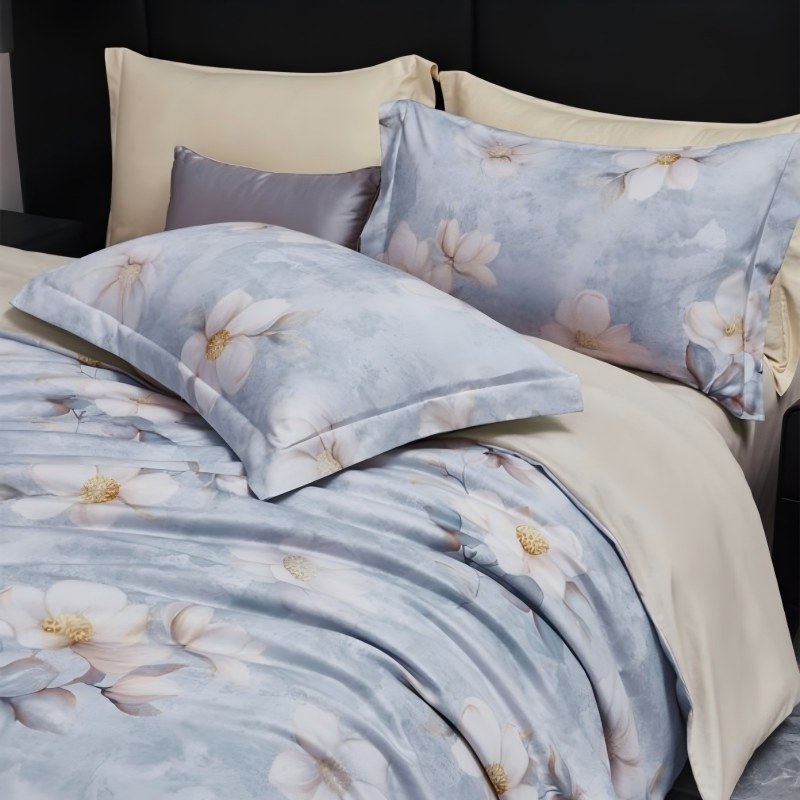 梦洁家纺 臻享超柔磨毛四件套：云梦花间1010189120高清大图