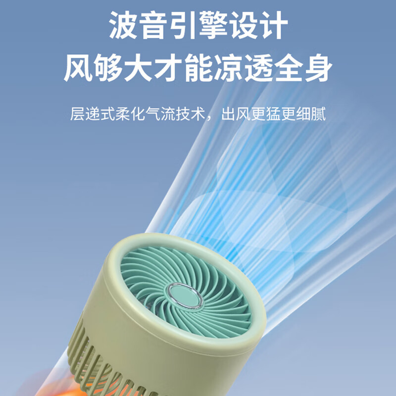 Abereve 艾贝丽台式小风扇简约USB桌面可充电台式办公室学生宿舍床头大风力便携静音电风扇ABL-SF34