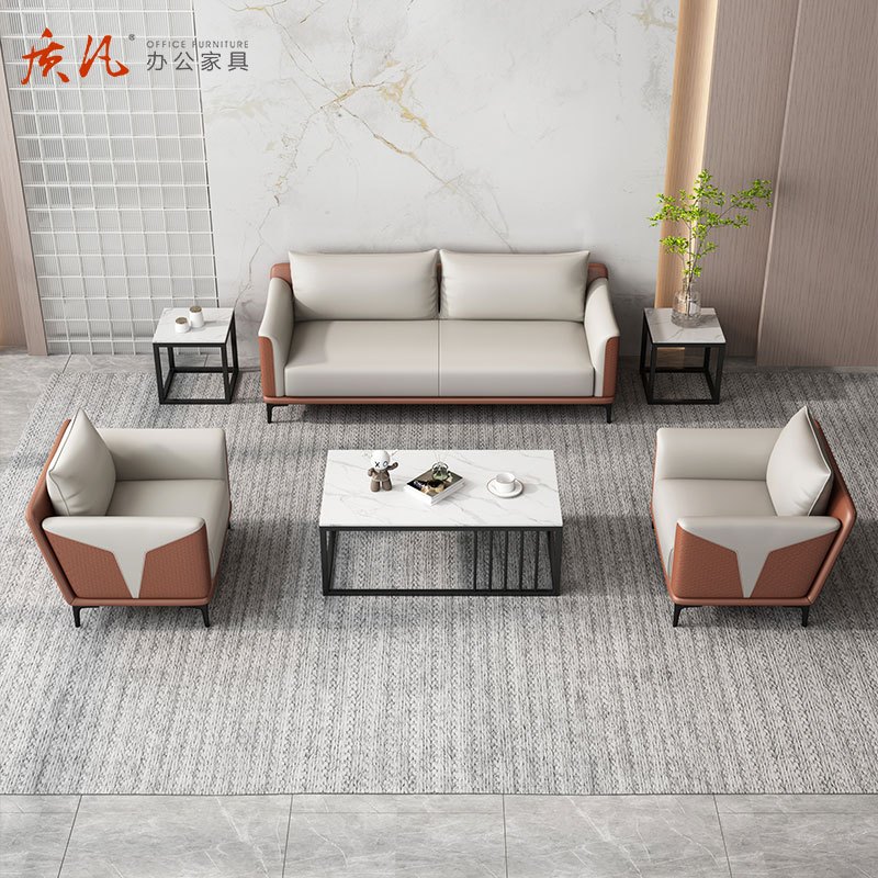 苏宁 质凡 办公家具现代商务接待会客长茶几 100*60*45cm高清大图