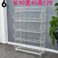 零食货架斜口篮超市商店小卖部便利店货架玩具药店置物架展示架_5_542 银色90白色6层含顶