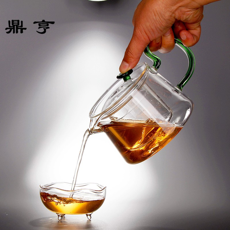 鼎亨耐热玻璃茶壶套装加厚花茶壶过滤煮茶器电陶炉加热泡茶壶小青