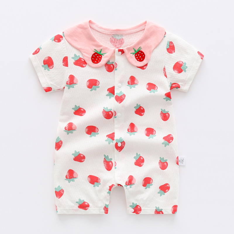 夏季薄款宝宝纯棉短袖哈衣男童女幼儿新生儿婴儿衣服夏装爬服睡衣kids