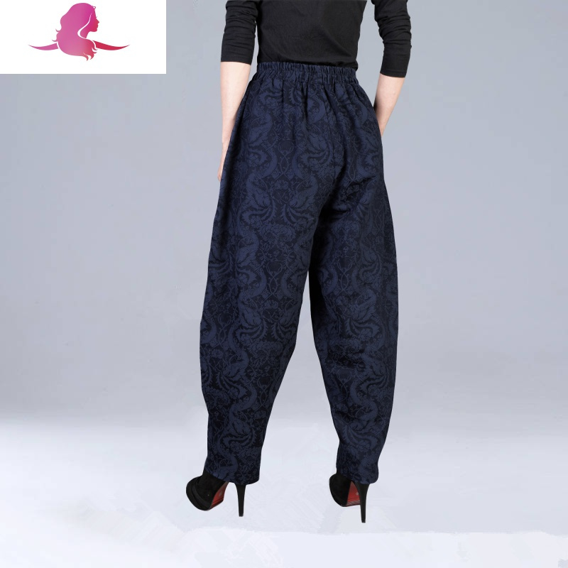 艳如飞女士休闲裤 艳如飞春秋民族风女装棉麻复古哈伦裤女灯笼长裤