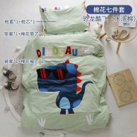 儿童幼儿园被子三件套纯棉床品婴儿宝宝入园午睡六件套棉花芯被褥 1.2m（4英尺）床 恐龙酷飞七件套（棉花芯子母被）