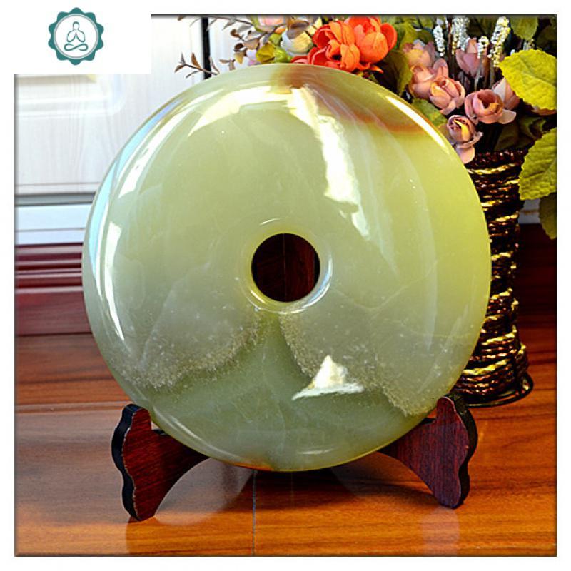 阿富汗玉平安扣摆件玉石平安扣摆件玉石摆件岫玉摆件封后2号16cm随机