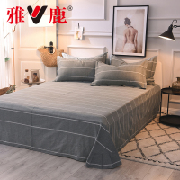 雅鹿家纺 磨毛加厚全棉床单单件 床上用品纯棉加厚1.5m 1.8米双人斜纹床单