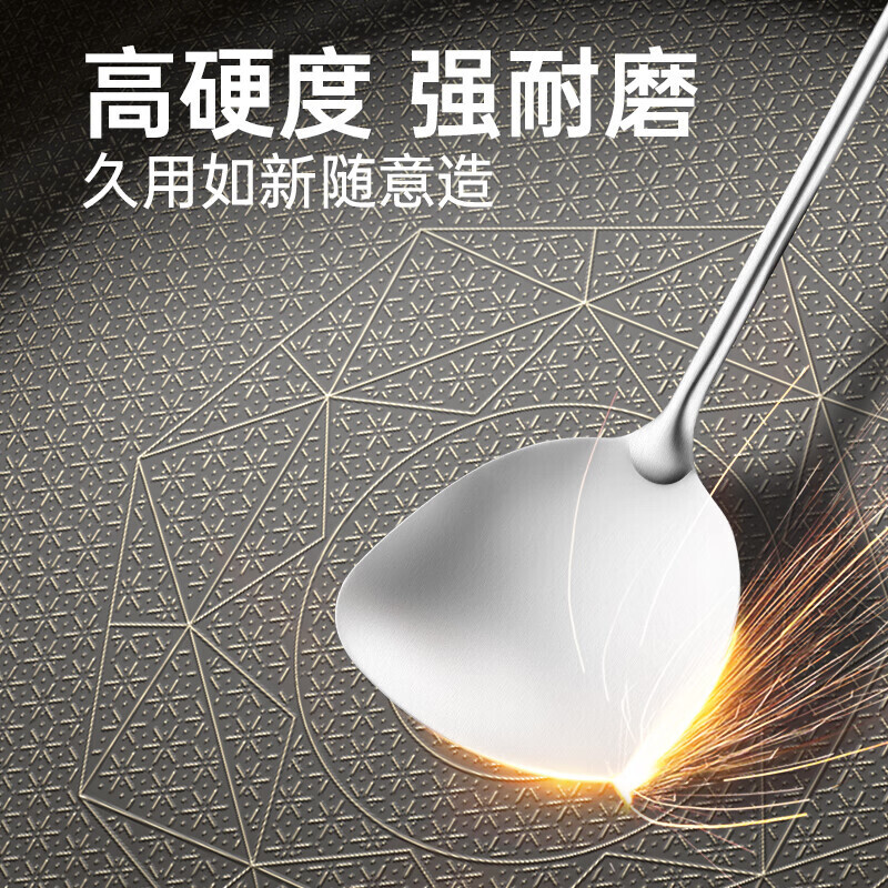 炊大皇 平底锅 304不锈钢煎锅不粘锅可用铁铲蜂窝纹煎锅 电磁炉可用26cm高清大图